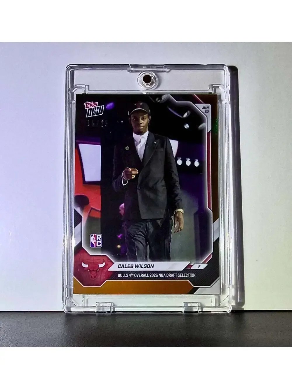 Caleb Wilson Rookie 2026-27 Topps NBA Draft Night Orange Foil 11/25 #CWIL Bulls